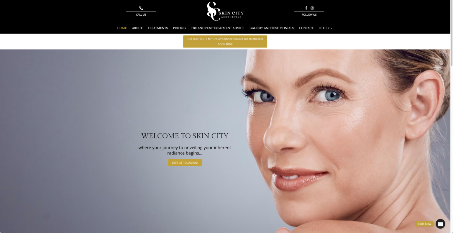 District Consulting + Skin City Website Design Sample